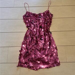 B Darlin Pink Sequin Mini Dress